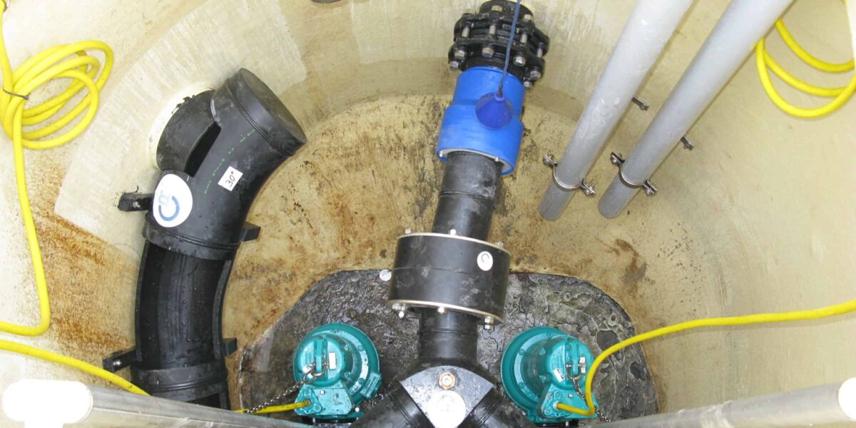 Abwasserpumpschacht mit flexiblem PE 100 Ausbau