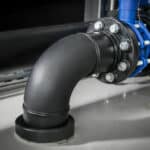 Problemlösende PE 100 Steckmuffe eingebaut in den Pumpenraum